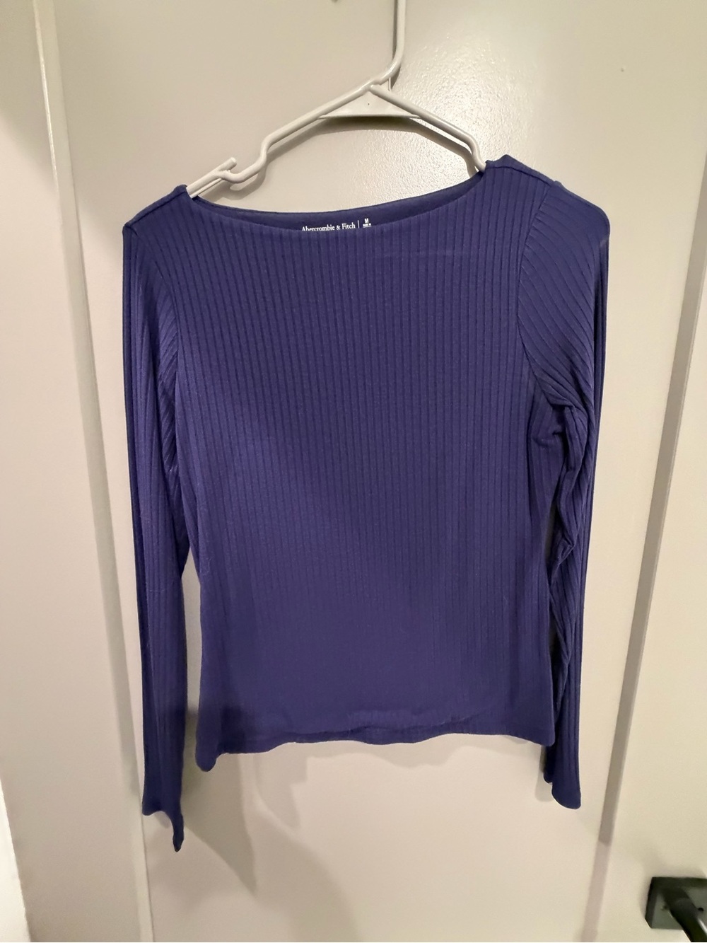 Abercrombie & Fitch Ribbed Long-Sleeve Top - Purple